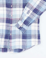Vintage Etro Linen Checked Long Sleeve Shirt - L