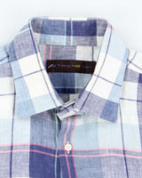 Vintage Etro Linen Checked Long Sleeve Shirt - L