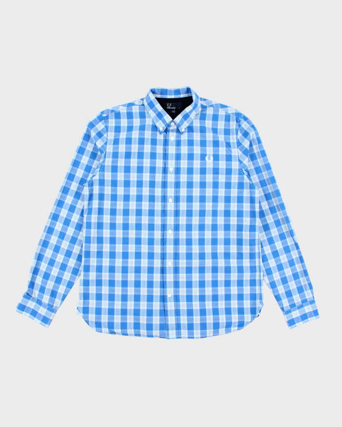 Vintage Fred Perry Checked Long Sleeve Shirt - L