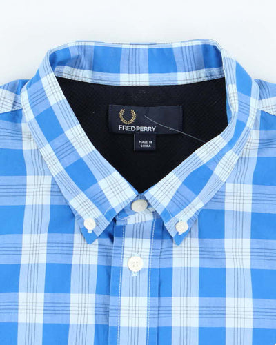 Vintage Fred Perry Checked Long Sleeve Shirt - L