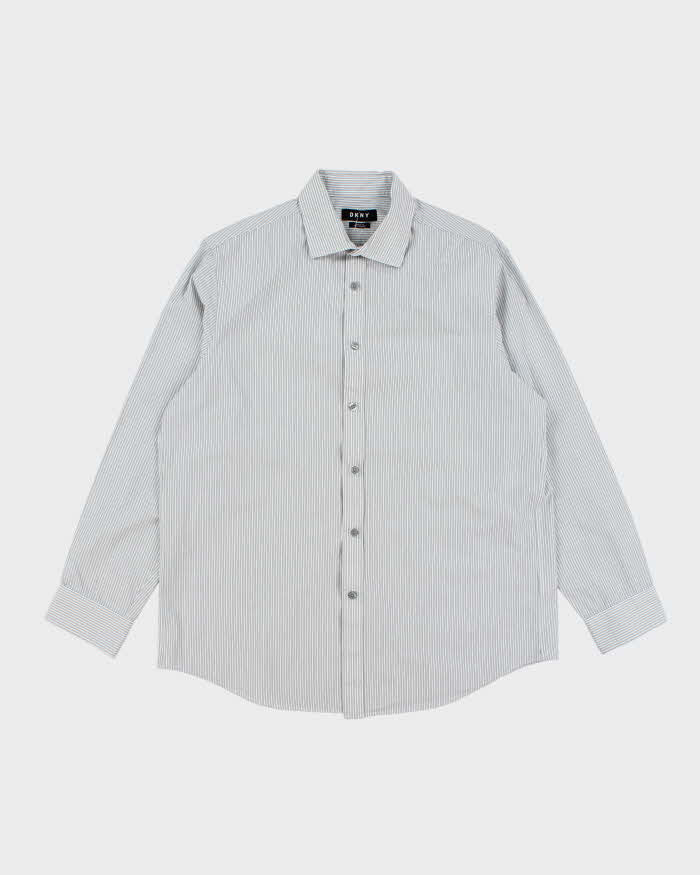 Vintage 00s DKNY Striped Long Sleeve Shirt - L