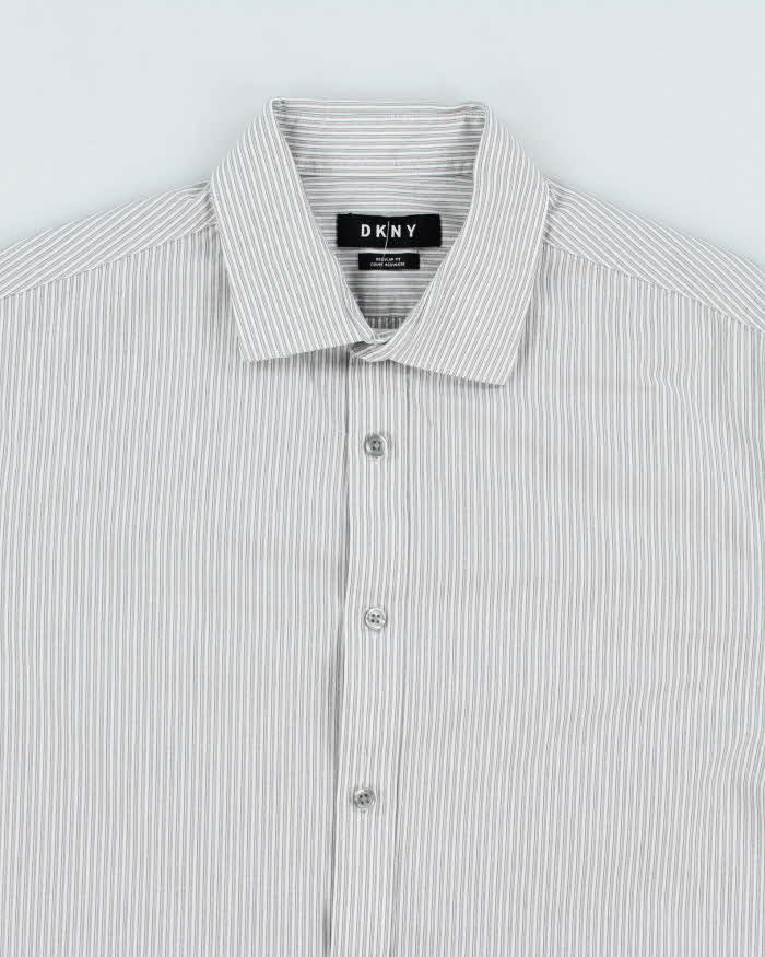 Vintage 00s DKNY Striped Long Sleeve Shirt - L
