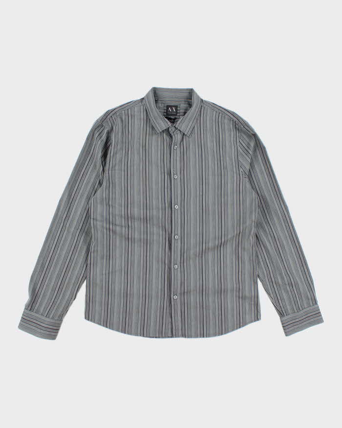 Vintage 2000's Armani Exchange Striped Button Up Shirt - XL