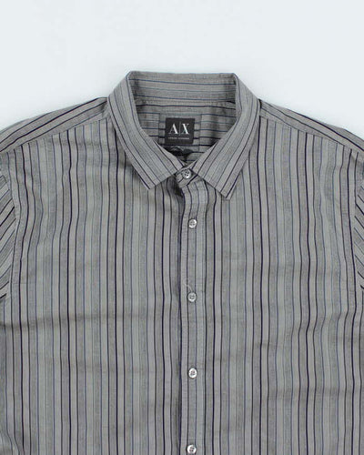 Vintage 2000's Armani Exchange Striped Button Up Shirt - XL