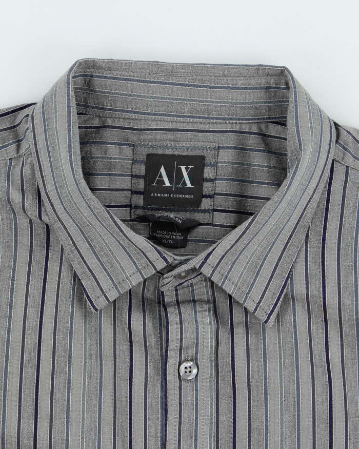 Vintage 2000's Armani Exchange Striped Button Up Shirt - XL