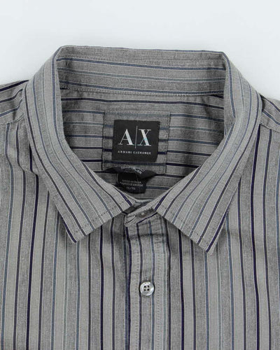 Vintage 2000's Armani Exchange Striped Button Up Shirt - XL
