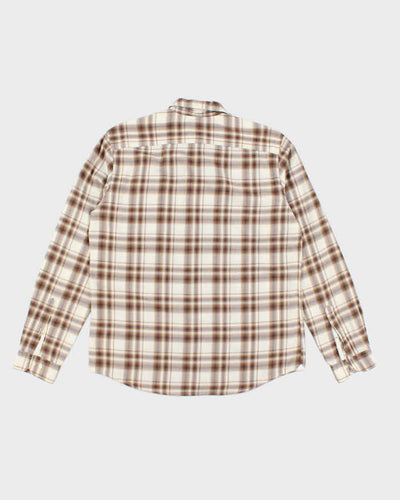Vintage 2000's Lacoste Brown Plaid Button Up Shirt - M