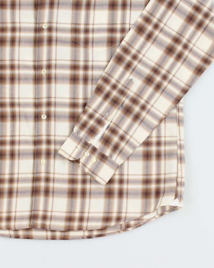 Vintage 2000's Lacoste Brown Plaid Button Up Shirt - M