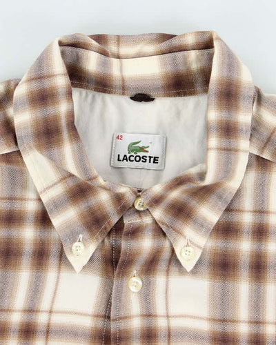 Vintage 2000's Lacoste Brown Plaid Button Up Shirt - M