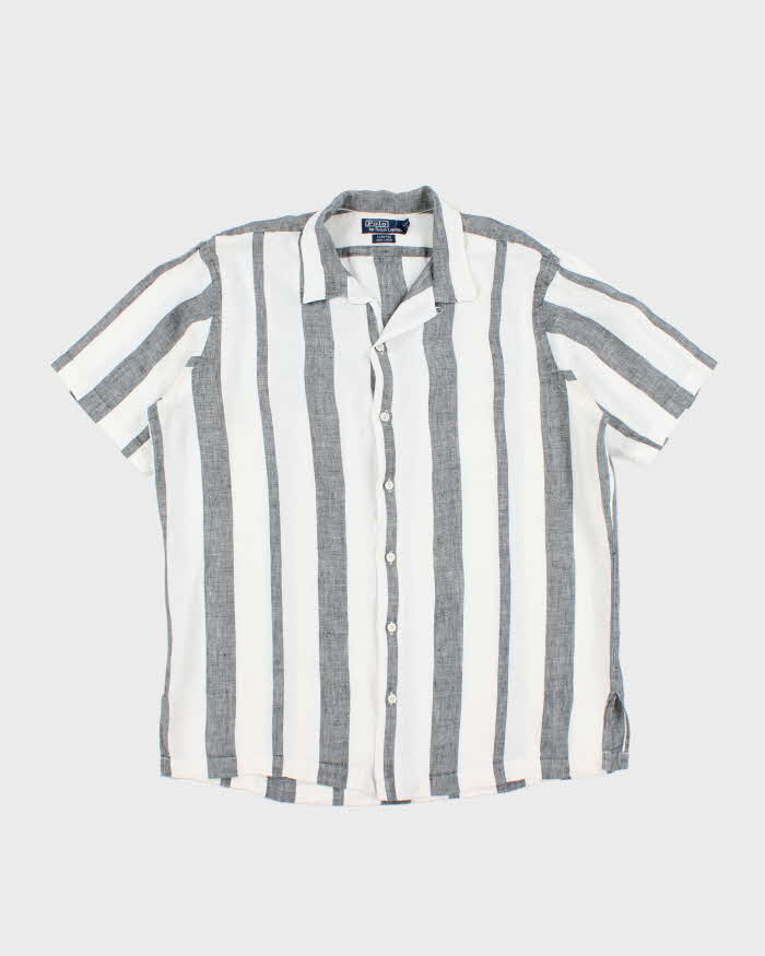 Vintage Ralph Lauren Striped Button Up Short Sleeve Shirt - L