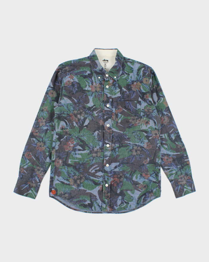 Vintage 2000's Stussy Floral Print Button Up Shirt - M