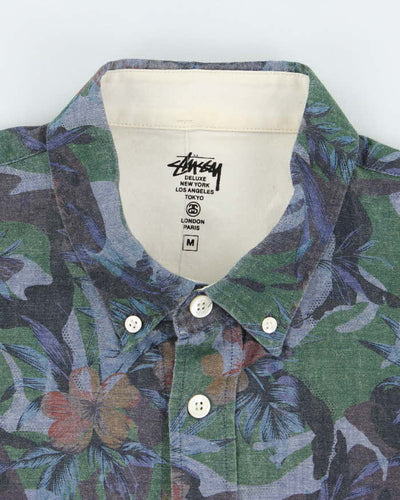 Vintage 2000's Stussy Floral Print Button Up Shirt - M