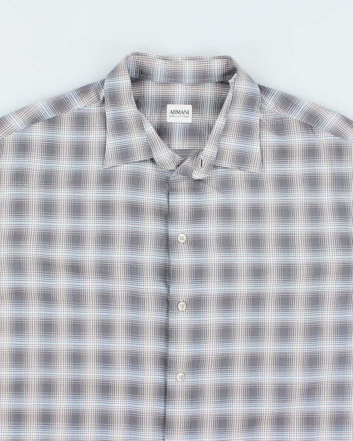 Vintage 2000's Armani Plaid Button Up Shirt - XL