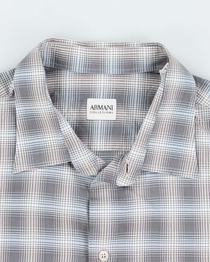 Vintage 2000's Armani Plaid Button Up Shirt - XL
