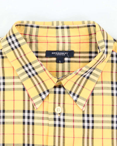 Vintage Burberry Nova Check Long Sleeve Shirt - L