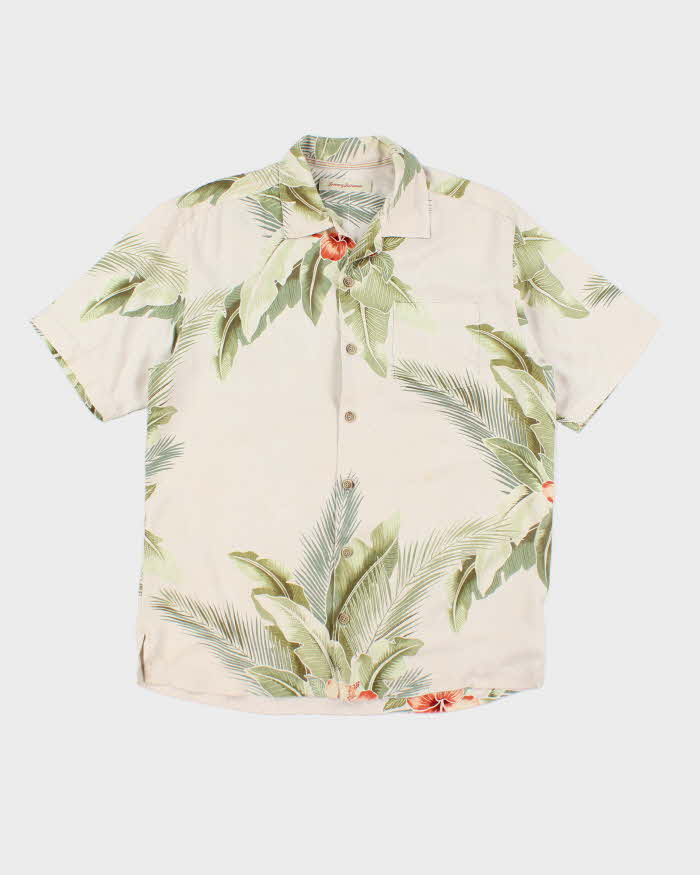 Vintage Tommy Bahama Embossed Silk Hawaiian Shirt - S
