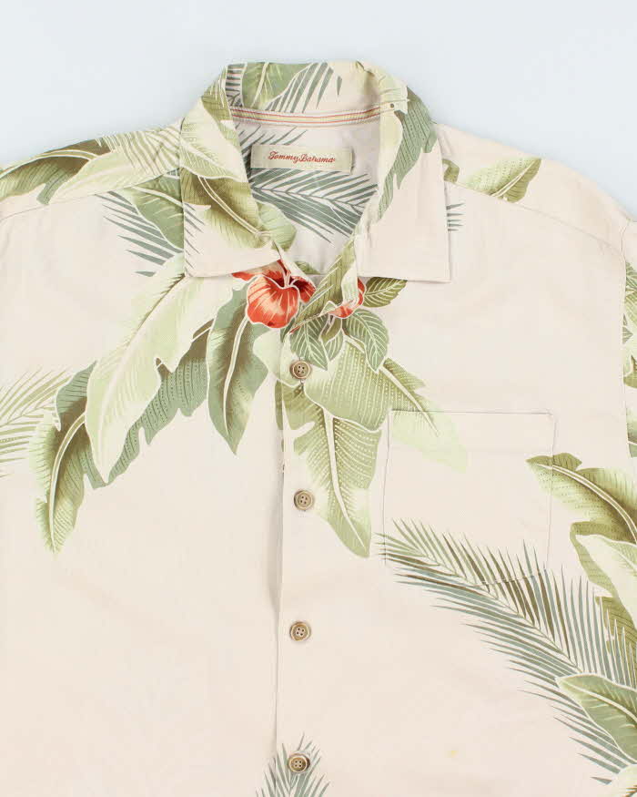 Vintage Tommy Bahama Embossed Silk Hawaiian Shirt - S