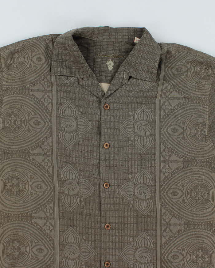 Vintage Tommy Bahama Patterned Silk Hawaiian Shirt - XL