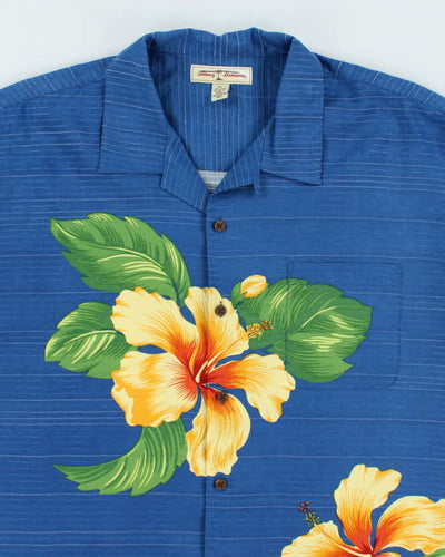 Vintage Tommy Bahama Striped Floral Print Hawaiian Shirt - XL