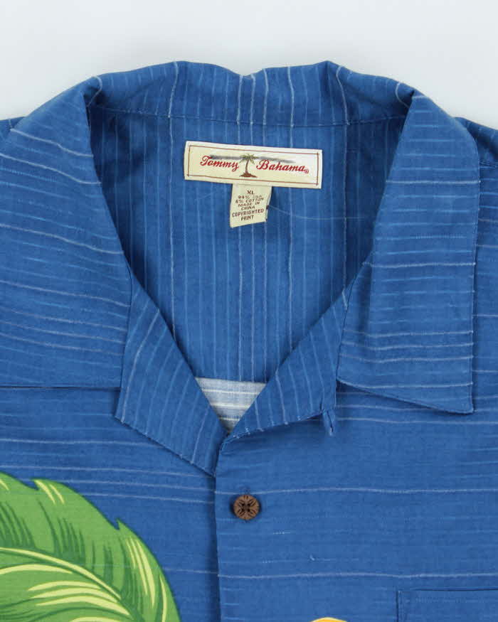 Vintage Tommy Bahama Striped Floral Print Hawaiian Shirt - XL