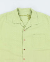 Vintage Tommy Bahama Embossed Striped Hawaiian Shirt - L