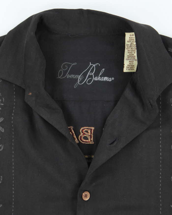Vintage Tommy Bahama Embroidered Flowers Hawaiian Shirt - S