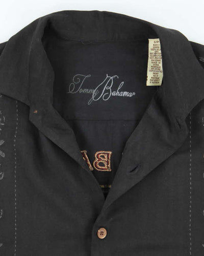 Vintage Tommy Bahama Embroidered Flowers Hawaiian Shirt - S