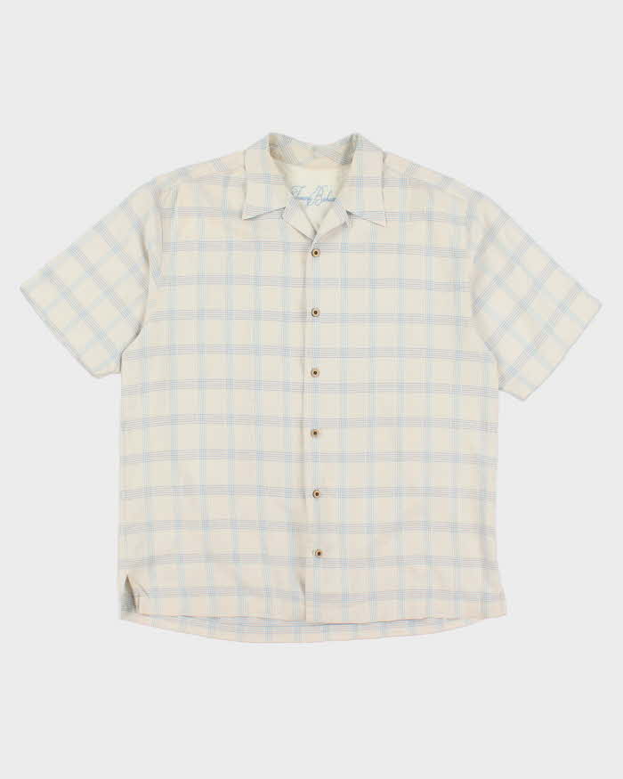 Vintage Tommy Bahama Checked Silk Hawaiian Shirt - L