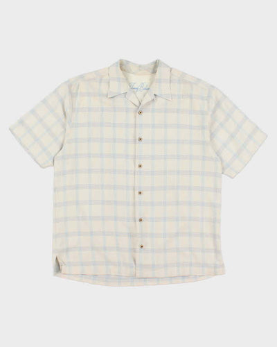 Vintage Tommy Bahama Checked Silk Hawaiian Shirt - L