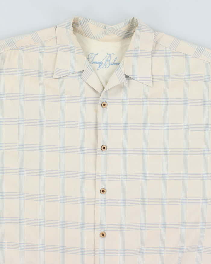 Vintage Tommy Bahama Checked Silk Hawaiian Shirt - L