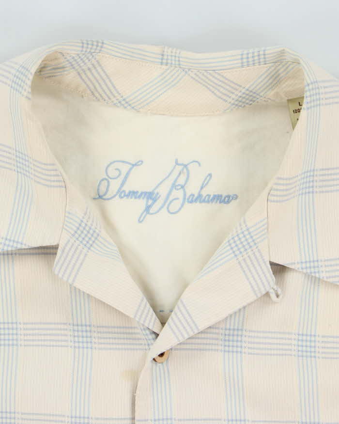 Vintage Tommy Bahama Checked Silk Hawaiian Shirt - L