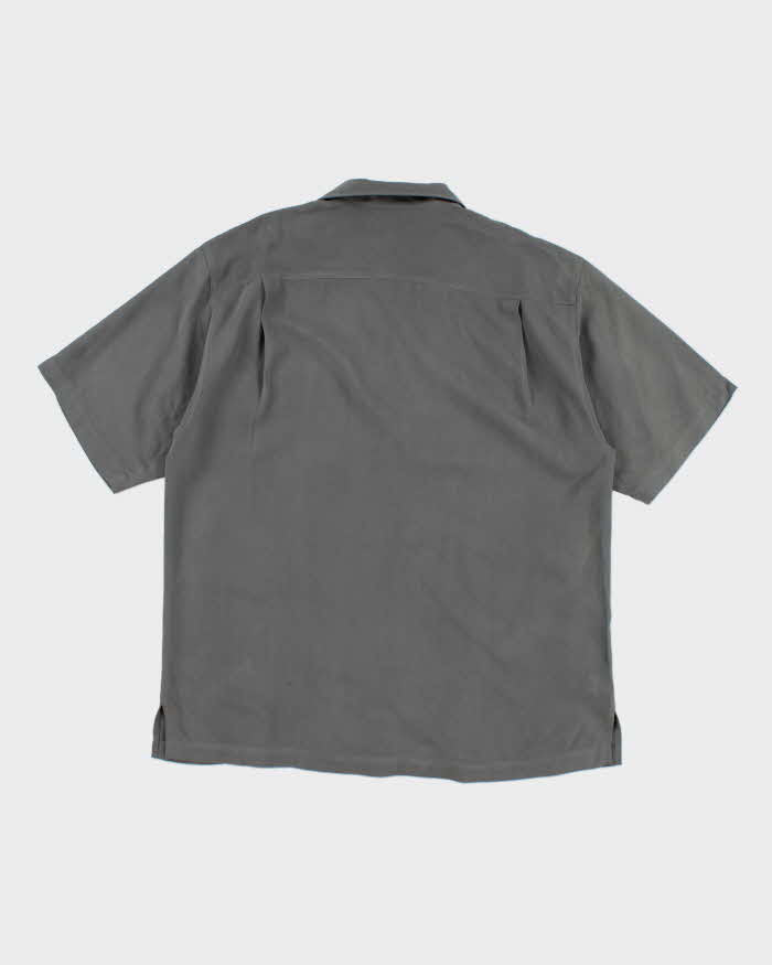 Vintage Tommy Bahama Oversized Grey Silk Hawaiian Shirt - M