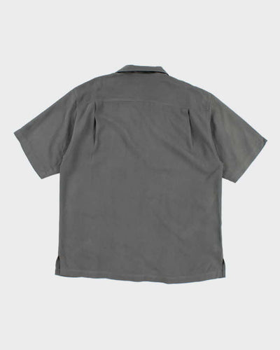 Vintage Tommy Bahama Oversized Grey Silk Hawaiian Shirt - M