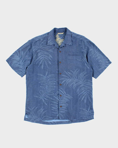 Vintage Tommy Bahama Embossed All Over Print Palm Tree Hawaiian Shirt - M