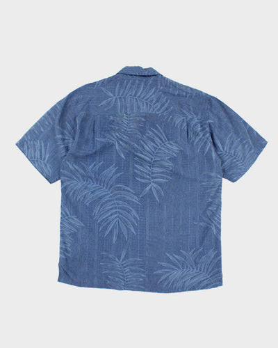 Vintage Tommy Bahama Embossed All Over Print Palm Tree Hawaiian Shirt - M