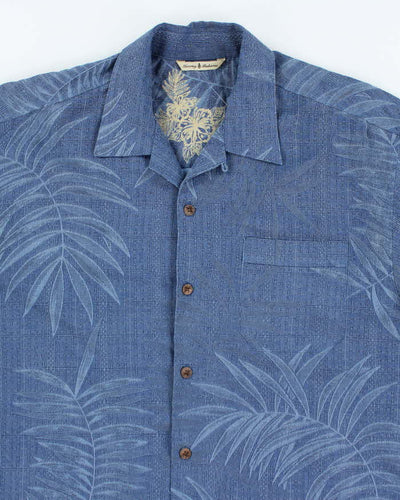 Vintage Tommy Bahama Embossed All Over Print Palm Tree Hawaiian Shirt - M