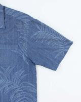 Vintage Tommy Bahama Embossed All Over Print Palm Tree Hawaiian Shirt - M