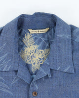 Vintage Tommy Bahama Embossed All Over Print Palm Tree Hawaiian Shirt - M
