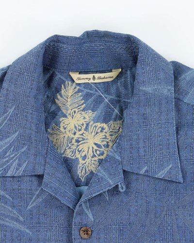 Vintage Tommy Bahama Embossed All Over Print Palm Tree Hawaiian Shirt - M