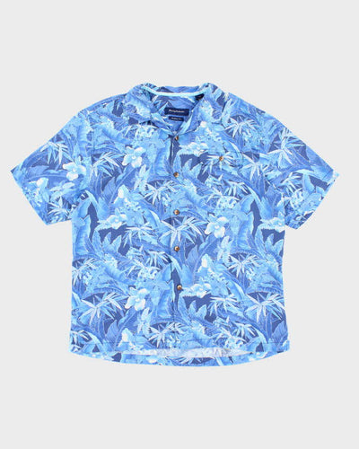 Vintage Tommy Bahama Blue Floral Print Hawaiian Shirt - L