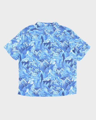 Vintage Tommy Bahama Blue Floral Print Hawaiian Shirt - L