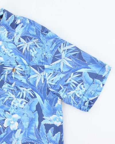 Vintage Tommy Bahama Blue Floral Print Hawaiian Shirt - L