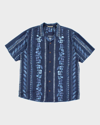Vintage Tommy Bahama Blue Patterned Hawaiian Shirt - L