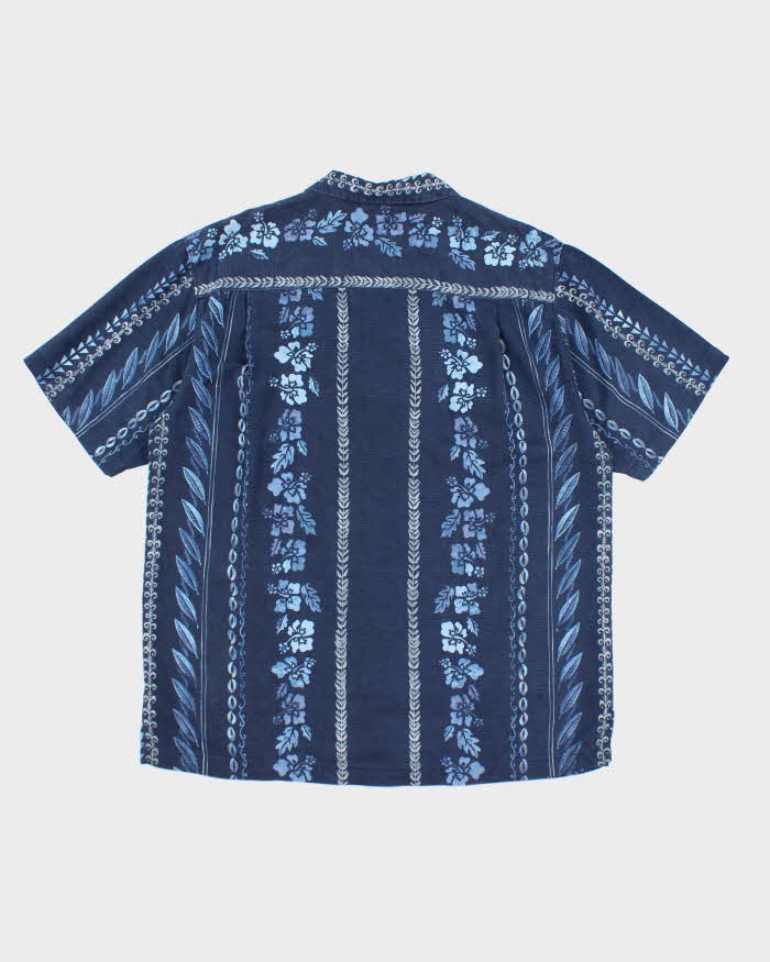 Vintage Tommy Bahama Blue Patterned Hawaiian Shirt - L