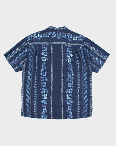 Vintage Tommy Bahama Blue Patterned Hawaiian Shirt - L