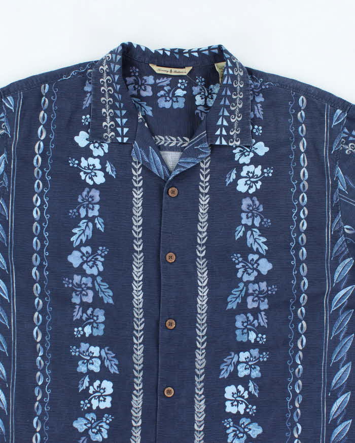 Vintage Tommy Bahama Blue Patterned Hawaiian Shirt - L