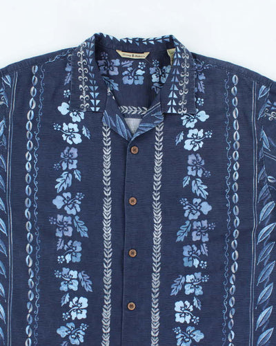 Vintage Tommy Bahama Blue Patterned Hawaiian Shirt - L