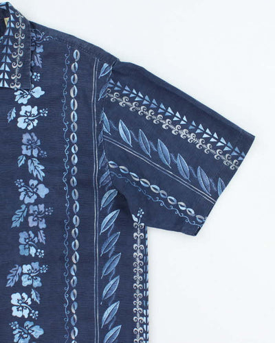 Vintage Tommy Bahama Blue Patterned Hawaiian Shirt - L
