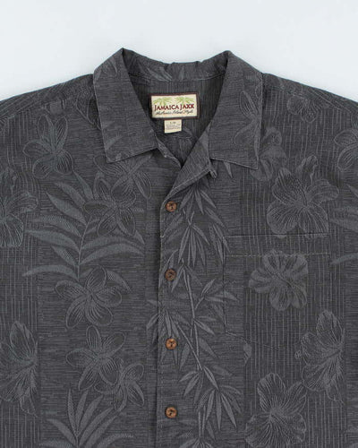 Vintage Jamaica Jaxx Embossed Floral Hawaiian Shirt - L