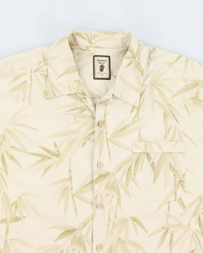 Vintage Jamaica Jaxx Patterned Palm Trees Hawaiian Shirt - L